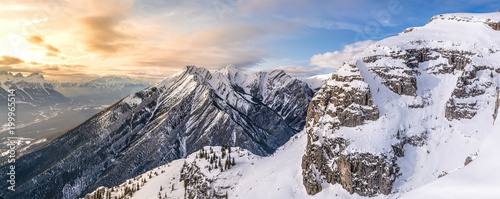 View of the Bow Valley and Lady McDonald mountain from the Mount Grotto. Canmore, Canada © Martin Capek