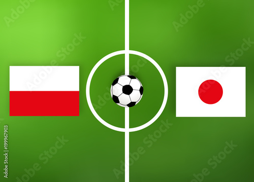 Japan gegen Polen - Fußballfeld