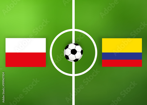 Polen gegen Kolumbien - Fußballfeld