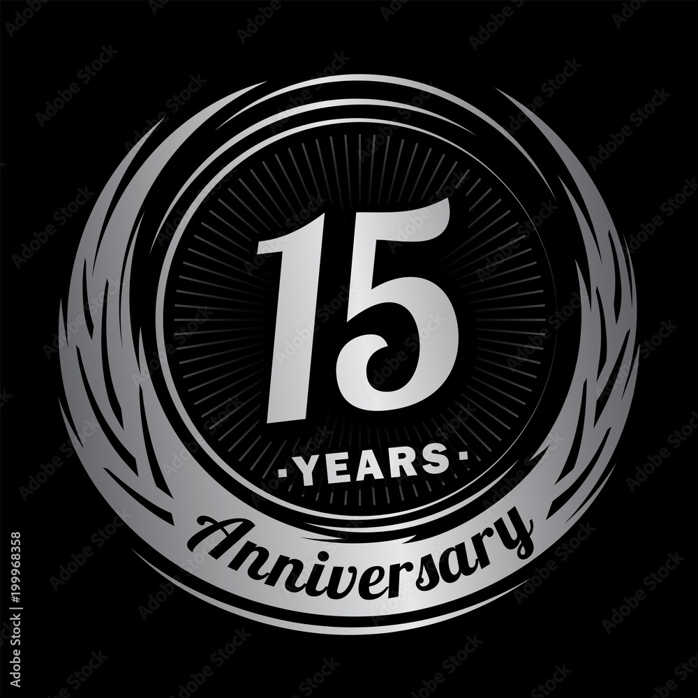 Fototapeta premium 15 years anniversary. Anniversary logo design. 15 years logo. 