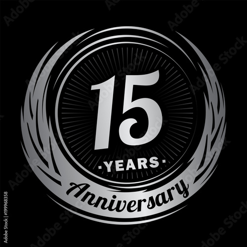 15 years anniversary. Anniversary logo design. 15 years logo.
