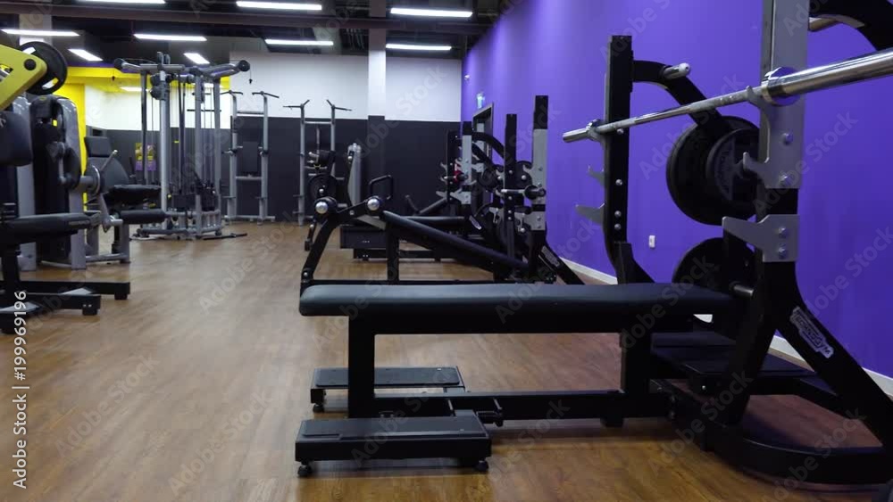 Bench press in an empty gym Bench press in an empty gym