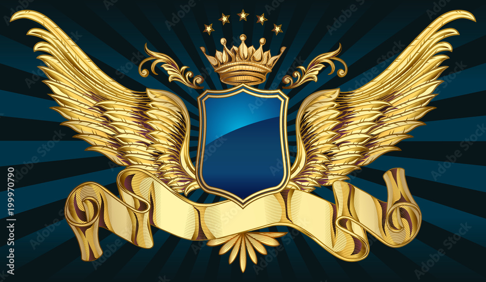 Decorative vintage golden insignia Stock Vector | Adobe Stock