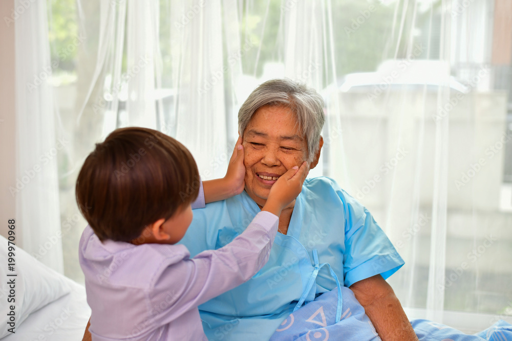 Patient Concept, Grandma's in the hospital, Waiting for someone to visit. Patient Concept, Grandma's in the hospital, Waiting for someone to visit.