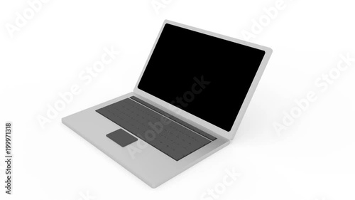 laptop being scanned by a laser light