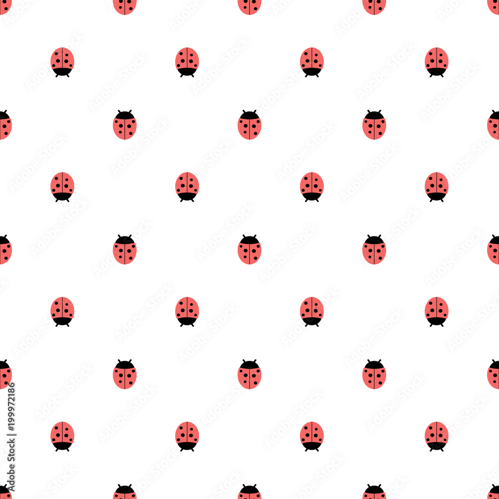 Seamless pattern of ladybug. Seamless pattern of ladybug.
