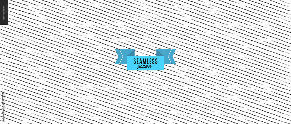 hand drawn black and white fabric pattern. Vector seamless pattern. Abstract background with brush strokes. Monochrome hand drawn texture. Hipster graphic design. Endless vector backgrounds of simple