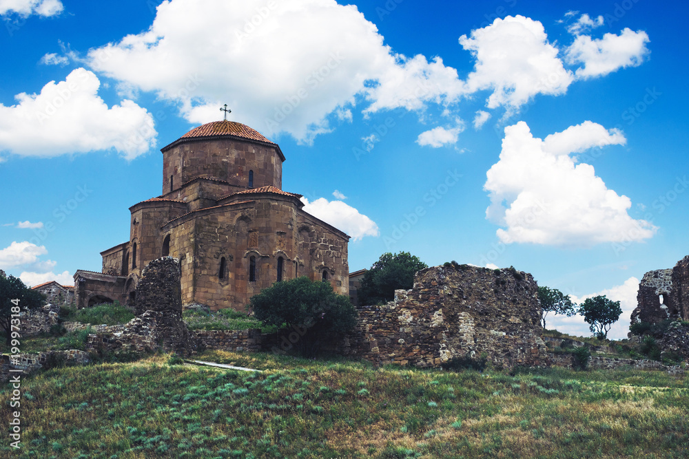 Scenic view of Jvari Monastery. It is a sixth century Georgian Orthodox monastery near Mtskheta, eastern Georgia. it is listed as a World Heritage site by UNESCO.