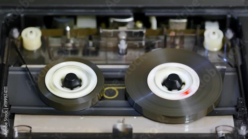 Seamless Loop of cassette tape fast forwarding and rewinding sequentially in the deck player. Tapes are the most popular analogue audio format ever created with over 30 billion blank or pre-recorded c