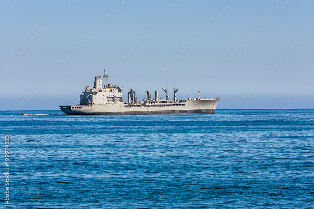 Military ship anchored