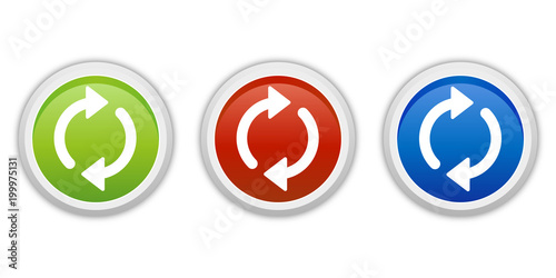 rundes Button Set grün rot blau - Synchronisieren