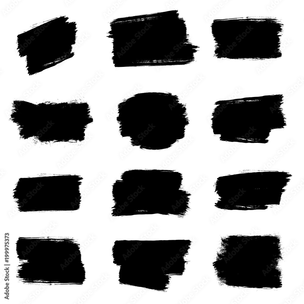 Collection of brush strokes, ink vector elements Collection of brush strokes, ink vector elements