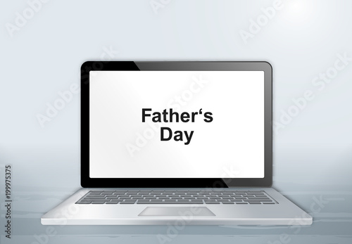 Laptop auf Holztisch - Father's Day