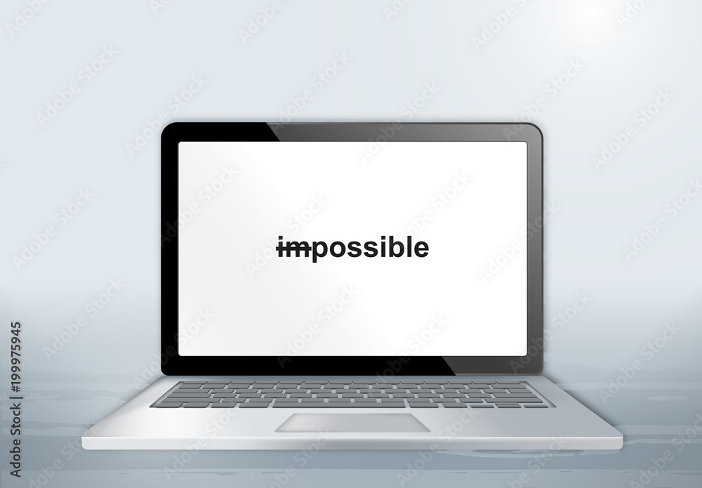 Laptop auf Holztisch - im/possible Laptop auf Holztisch - im/possible
