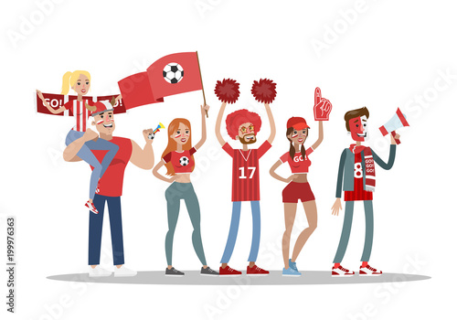 Football fans set.