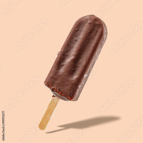 Fruit ice cream on a stick. Bright color, summer mood.