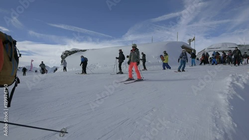 People skiing on a ski slope 