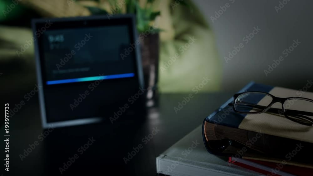 4K Close-Up Of Smart Home Device Showing Facts