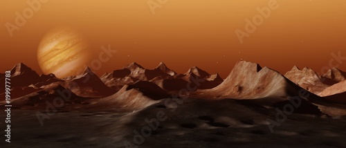Fototapeta Naklejka Na Ścianę i Meble -  panorama of an alien landscape,
3D rendering
