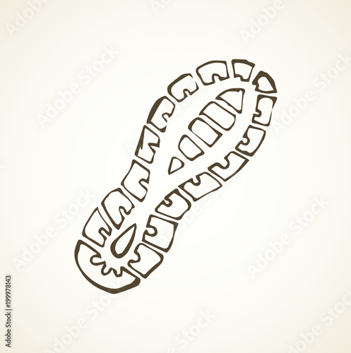 Footprints of shoes. Vector drawing