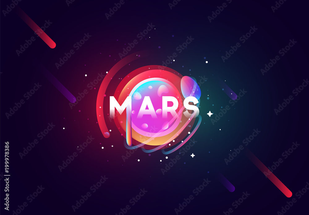Fototapeta premium Mars planeta ilustracja jasny streszczenie. Tło tematu sztuki przestrzeni