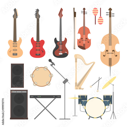 Musical instruments set.