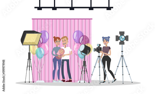 Photostudio interiors set.