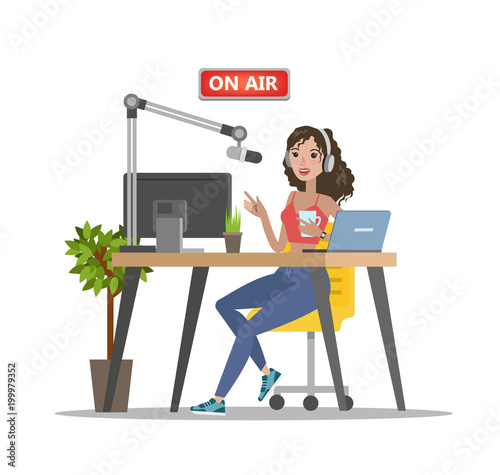 Radio dj on air.