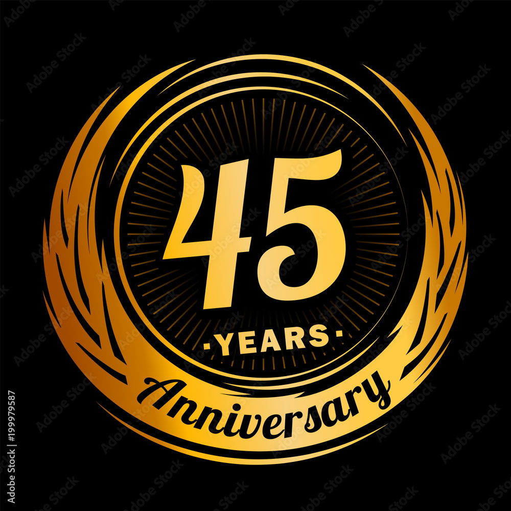 Fototapeta premium 45 years anniversary. Anniversary logo design. 45 years logo. 