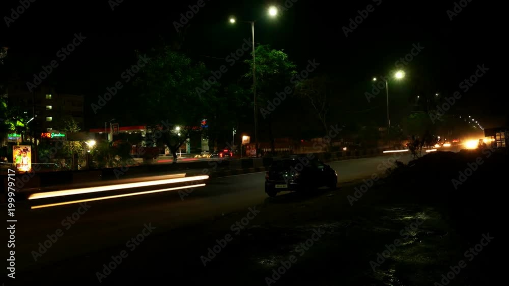 Time Lapse - Highway Traffic Rush - Night Time Lapse - Highway Traffic Rush - Night