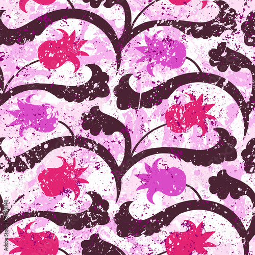 Bold modern print with tulips flowers