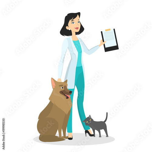 Veterinarians with animals.