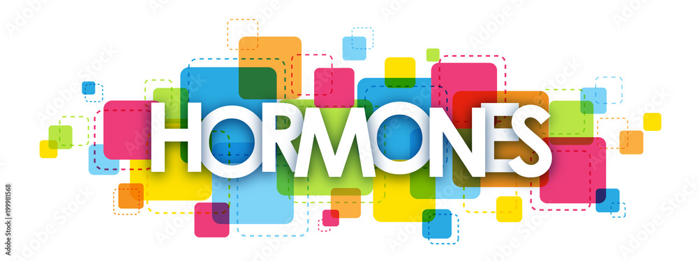 HORMONES colourful letters icon
