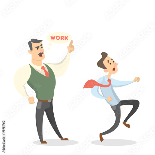 Angry boss shouting.