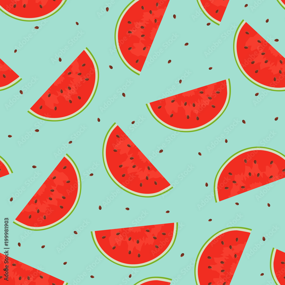 Seamless pattern of cut pieces of watermelon. Seamless pattern of cut pieces of watermelon.