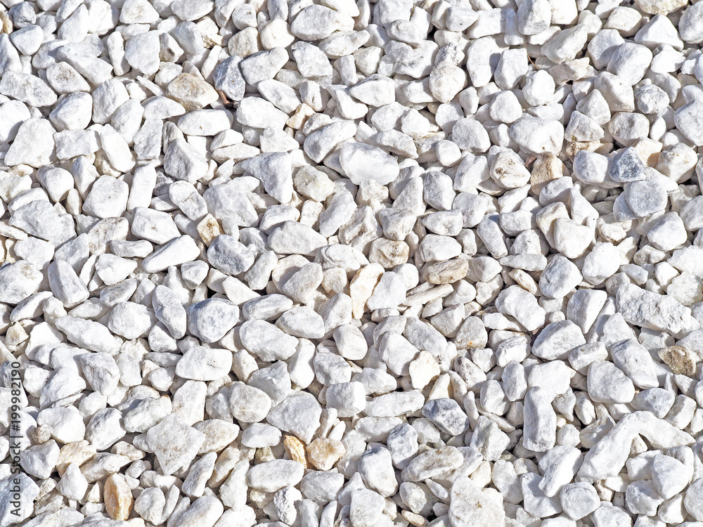 Marble crumb, natural mineral white background. Textured surface of decorative crushed stone. Material for landscape design, close-up Marble crumb, natural mineral white background. Textured surface of decorative crushed stone. Material for landscape design, close-up