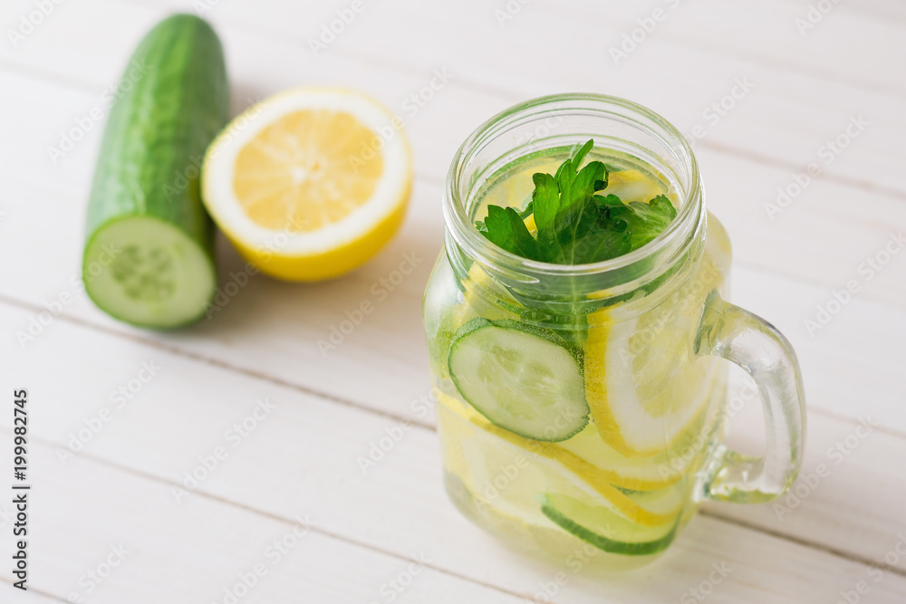 Detox water with lemon and cucumber Detox water with lemon and cucumber