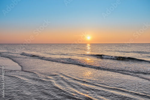 Beautiful summer sunset over Baltic sea.