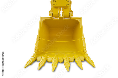 Heavy shovel of yellow excavator