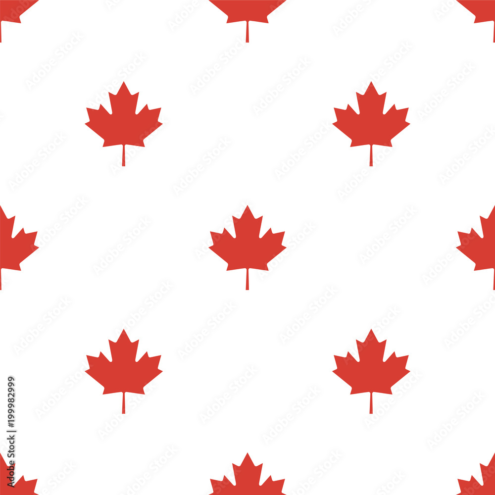 Maple leaf seamless pattern. Vector