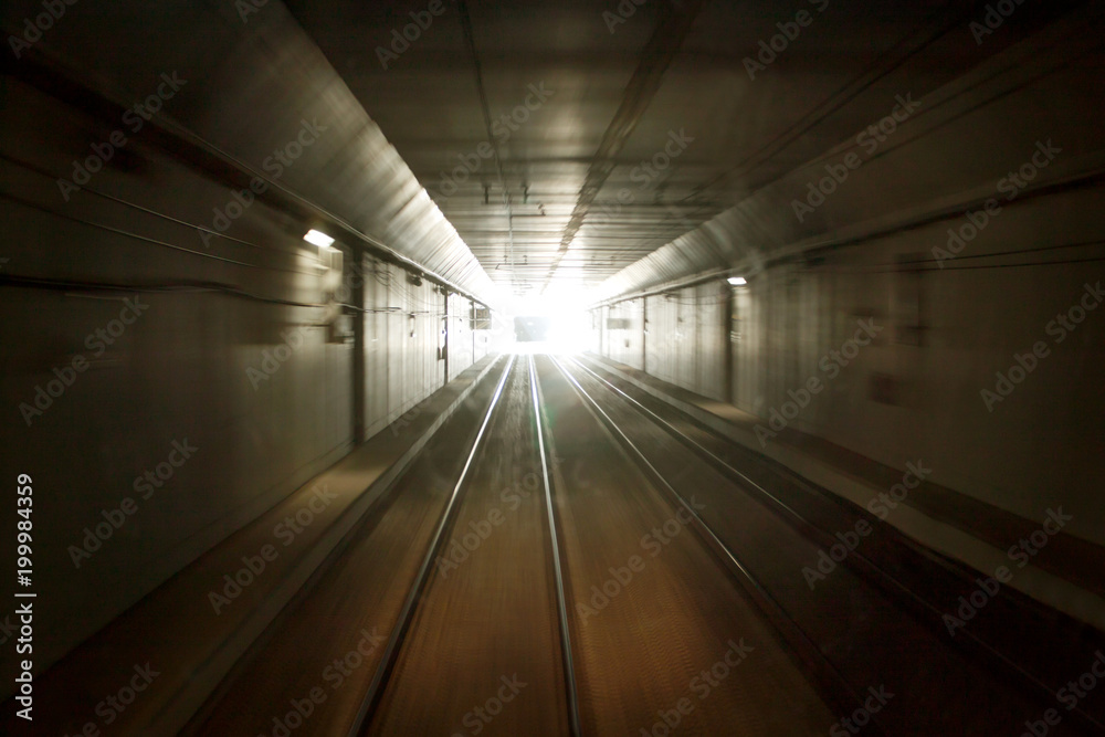 Train in the tunnel