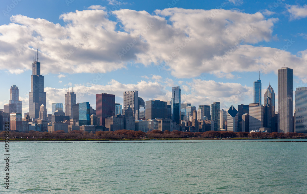 Skyline Skyscrapers. Absolutely stunning view of Chicago from the Lake Michigan