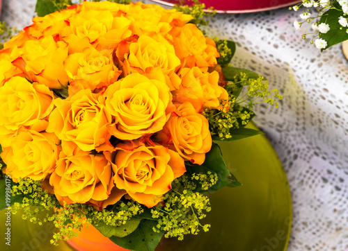 Bouquet of yellow color roses