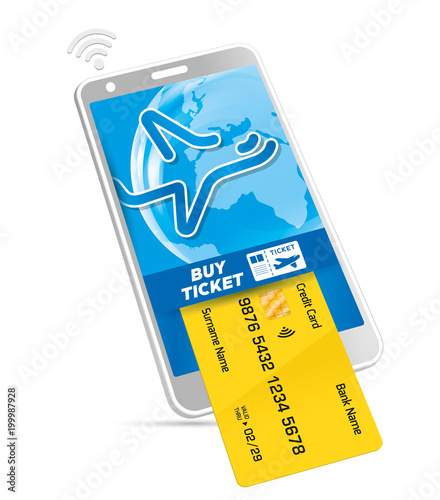 Smartphone acquisto biglietto aereo on line