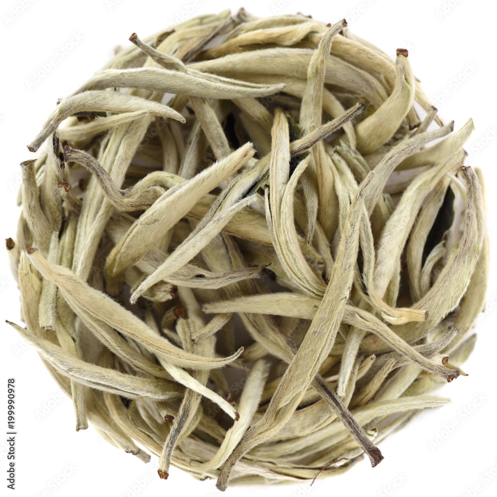 Silver Needle Bai Hao Yin Zhen White Tea in round shape