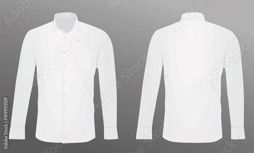 White man long sleeve shirt. vector illustration