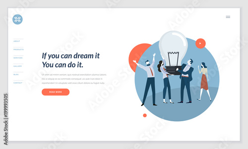 Creative website template design. Vector illustration concept of web page design for website and mobile website development. Easy to edit and customize.