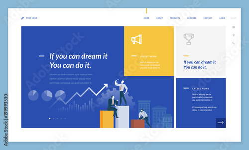 Creative website template design. Vector illustration concept of web page design for website and mobile website development. Easy to edit and customize.