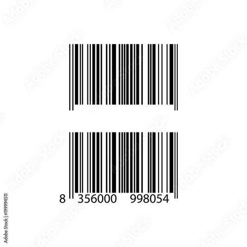 Bar code on white background. One with numbers, the other without