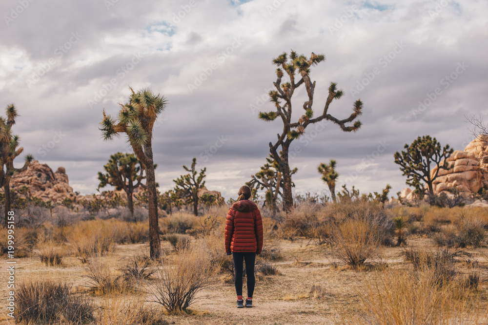 Woman Exploring Joshua Tree